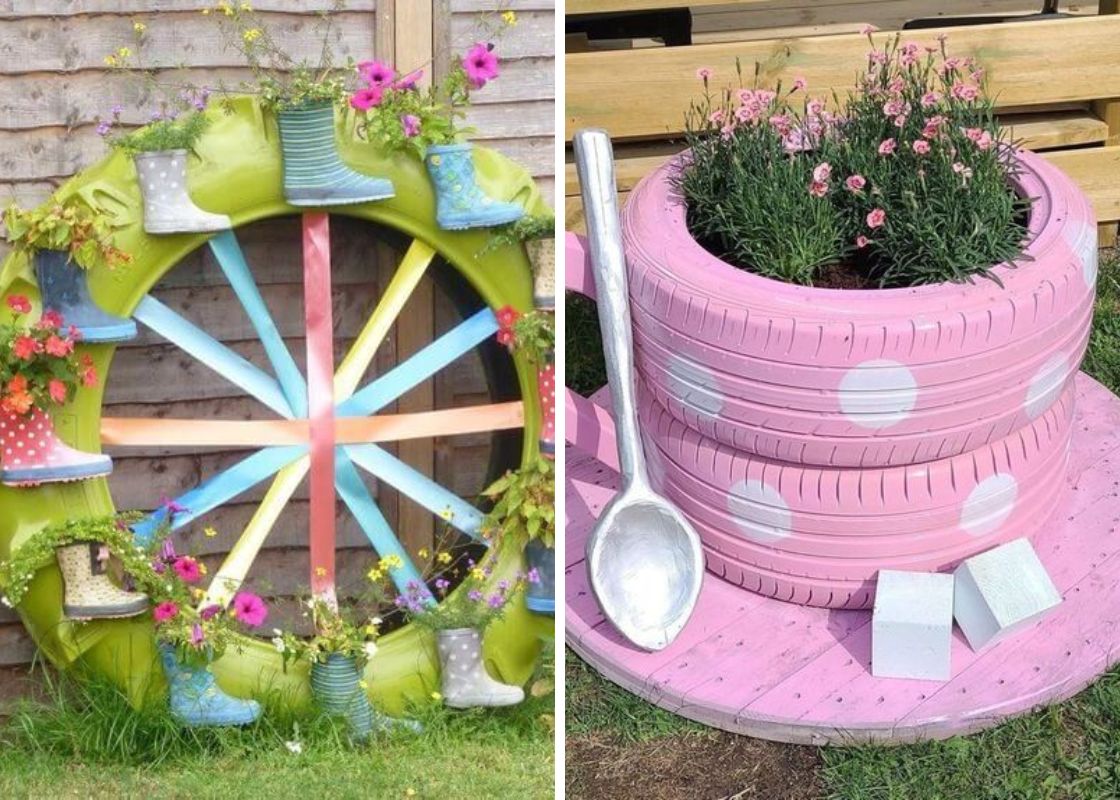 20 Tire Flower Planter Ideas