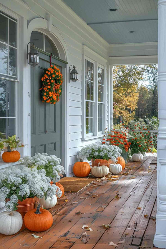 Bright Blooms Autumn Porch Decor