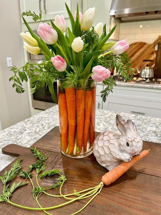 Carrot Tulip Centerpiece