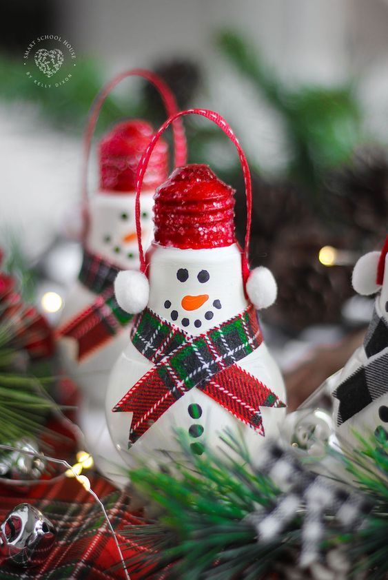 Charming Lightbulb Snowman Ornaments