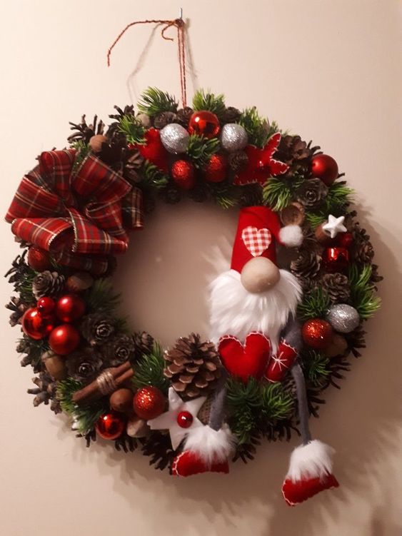 Charming Santa Gnome Wreath