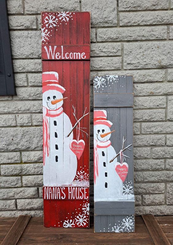 Charming Snowman Welcome Sign