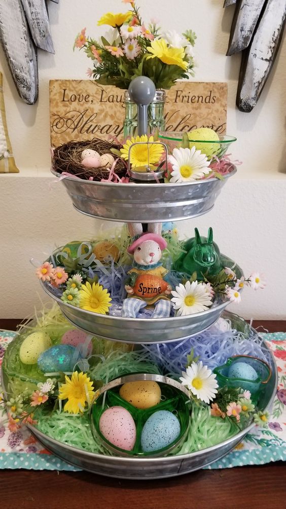 Charming Tiered Easter Tray