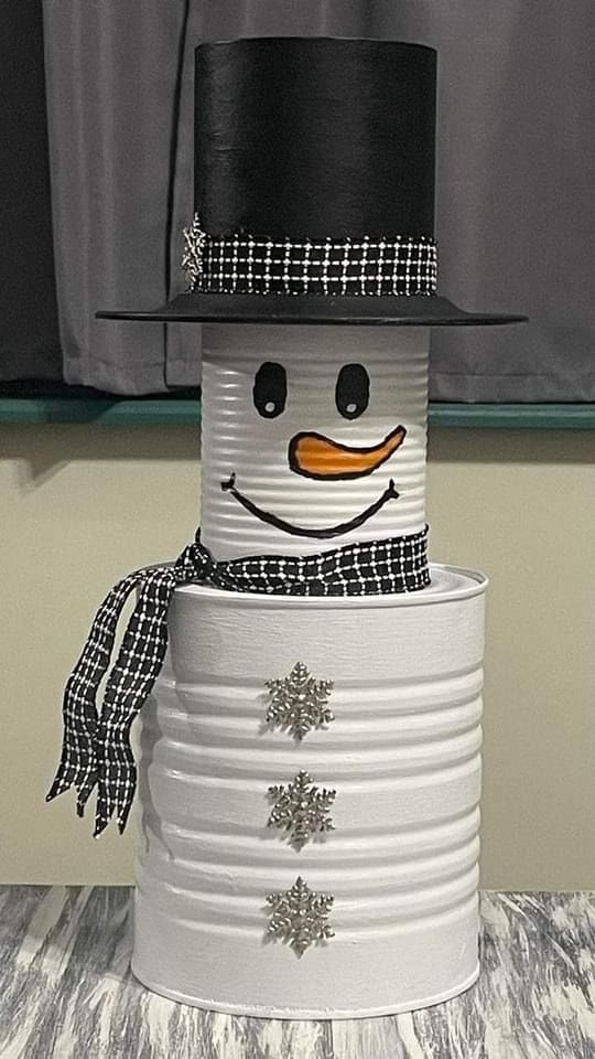 Charming Tin Can Snowman