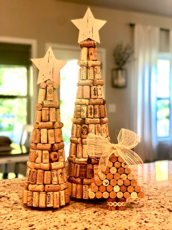 Charming Wine Cork Christmas Trees