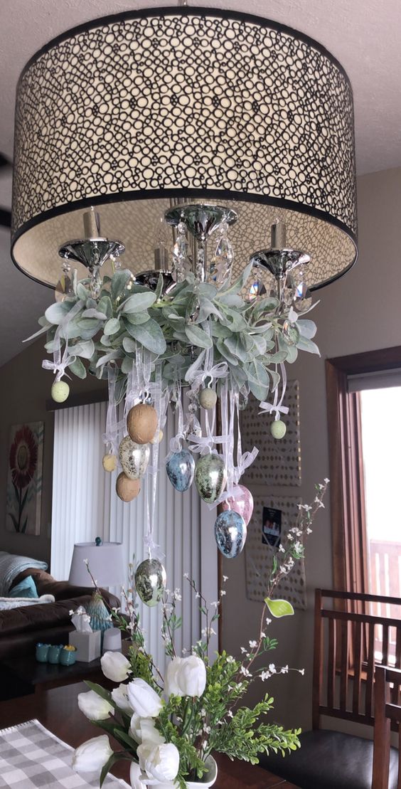 Easter Egg Chandelier Display