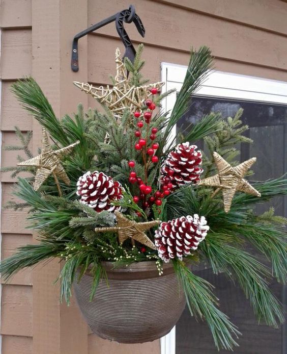 Festive Hanging Basket Display