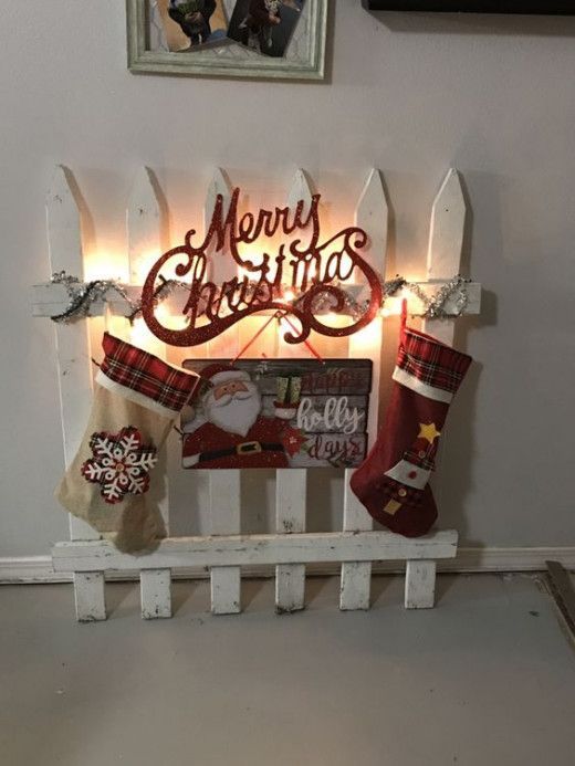 Festive Picket Fence Stocking Holder