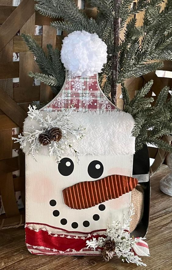 Festive Snowman Cutting Board