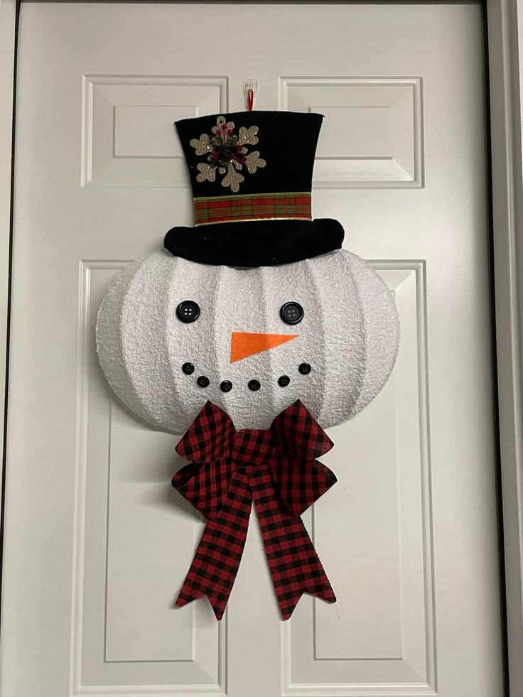 Festive Snowman Pumpkin Wreath