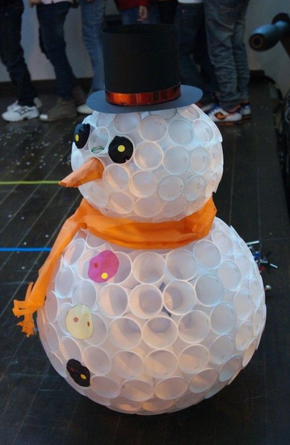 Glow-Up Plastic Cup Snowman