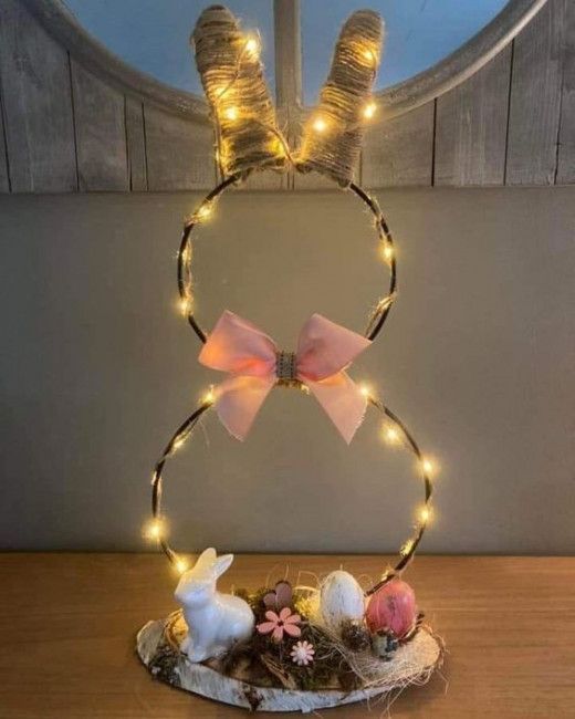 Illuminated Bunny Hoop Display