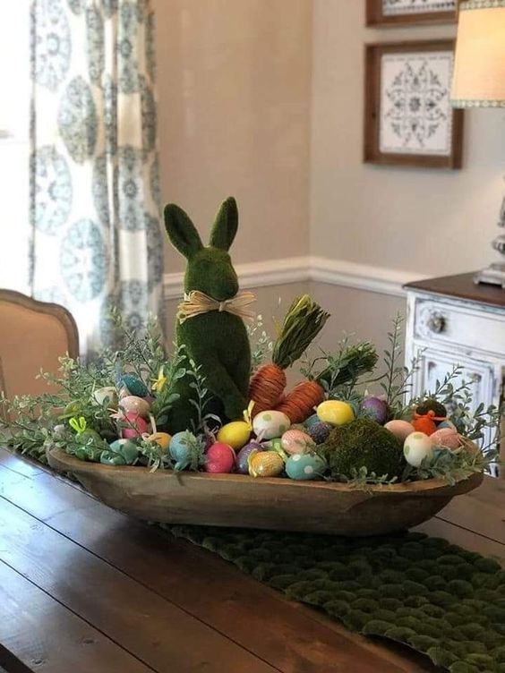 Moss Bunny Easter Centerpiece