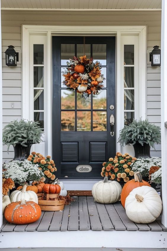 Pumpkin-Filled Cozy Fall Porch