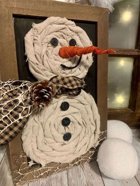 Rustic Burlap Snowman