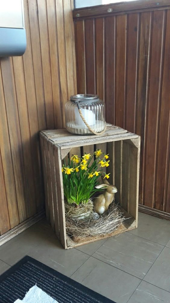 Rustic Crate Bunny Display