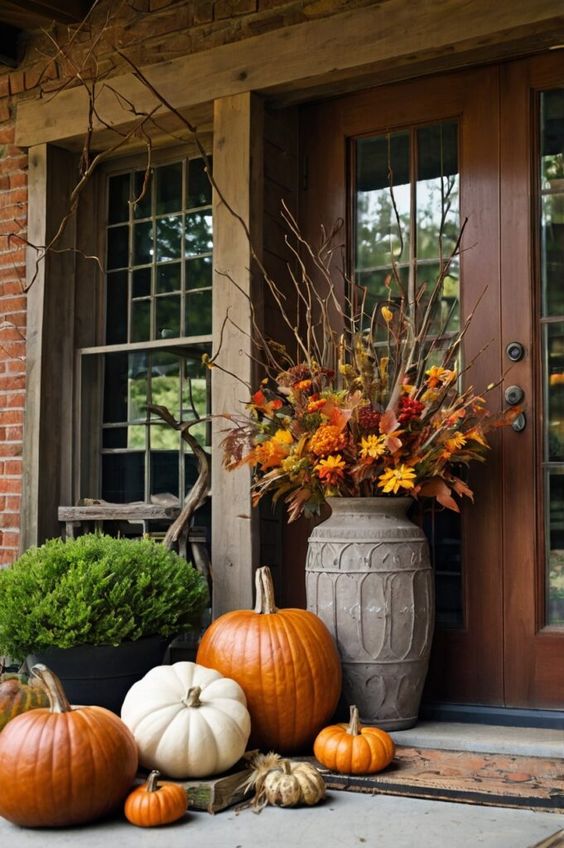 Rustic Harvest Vase Porch