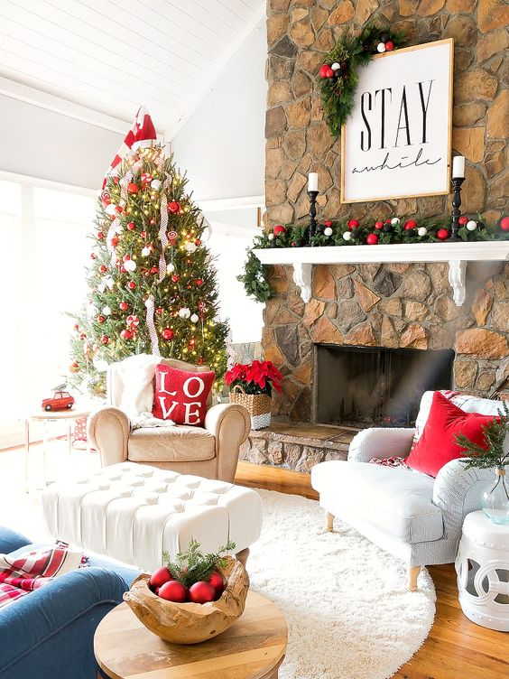 Rustic and Cozy Christmas Living Room Decor