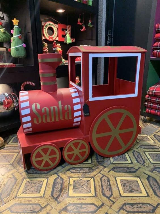 Santas Cardboard Christmas Train Display