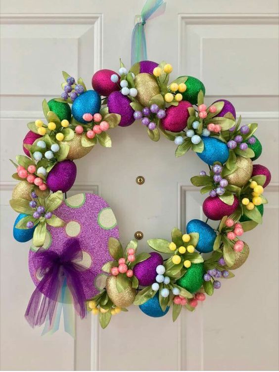 Vibrant Easter Egg Wreath