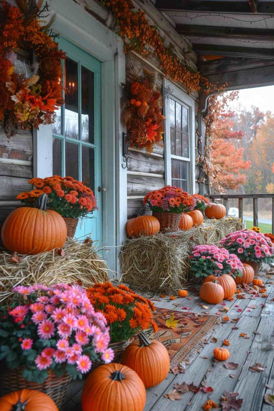 Vibrant Harvest Porch Decor