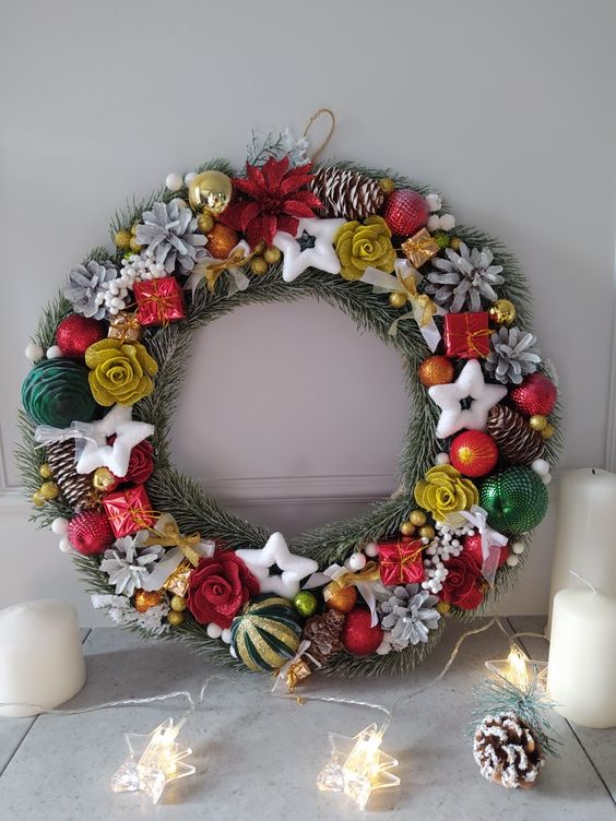 Vibrant Holiday Cheer Wreath