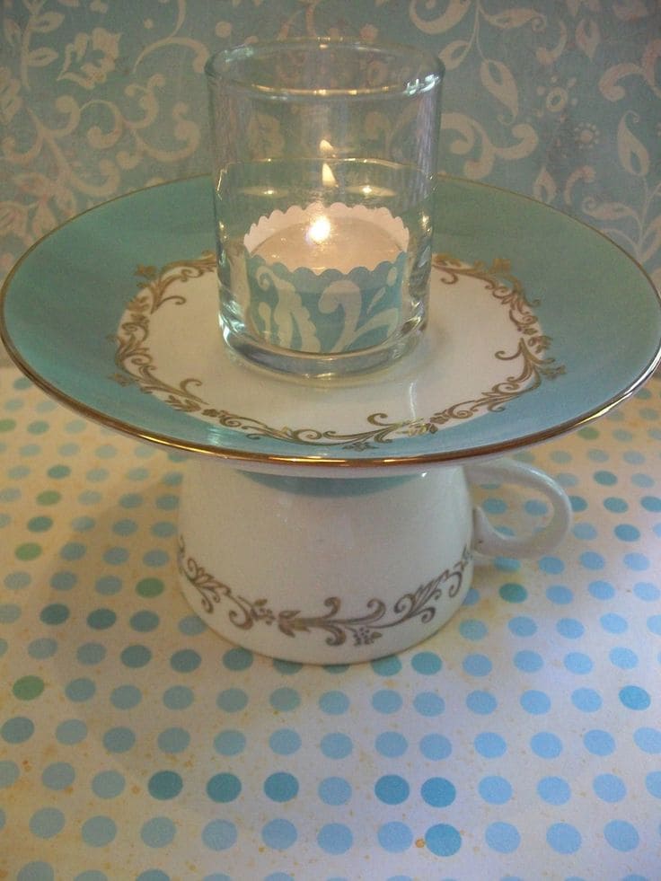 Charming Teacup Candle Stand Creation