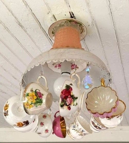 Charming Vintage Teacup Chandelier