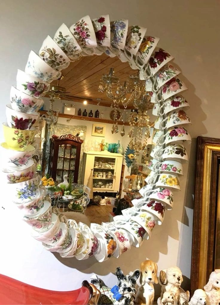 Enchanting Teacup Mirror Frame Art