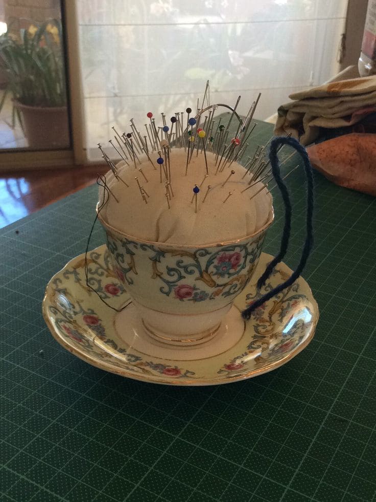 Vintage Teacup Pin Cushion