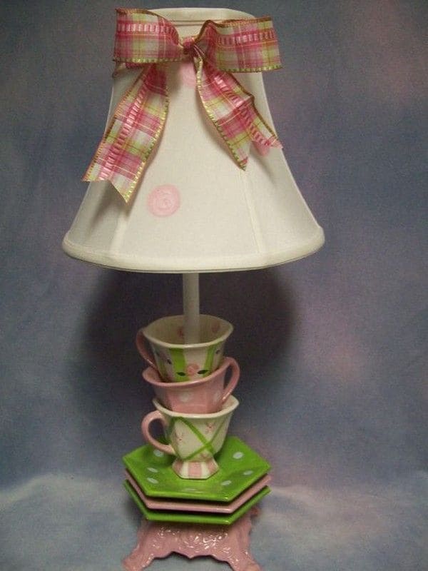 Whimsical Vintage Teacup Table Lamp