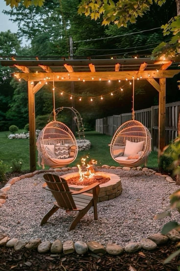 Bohemian Swinging Fire Pit Escape