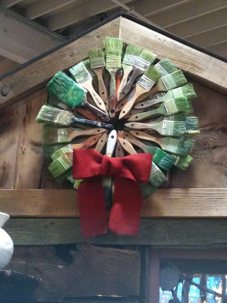 Brush Recycled Christmas Wreath