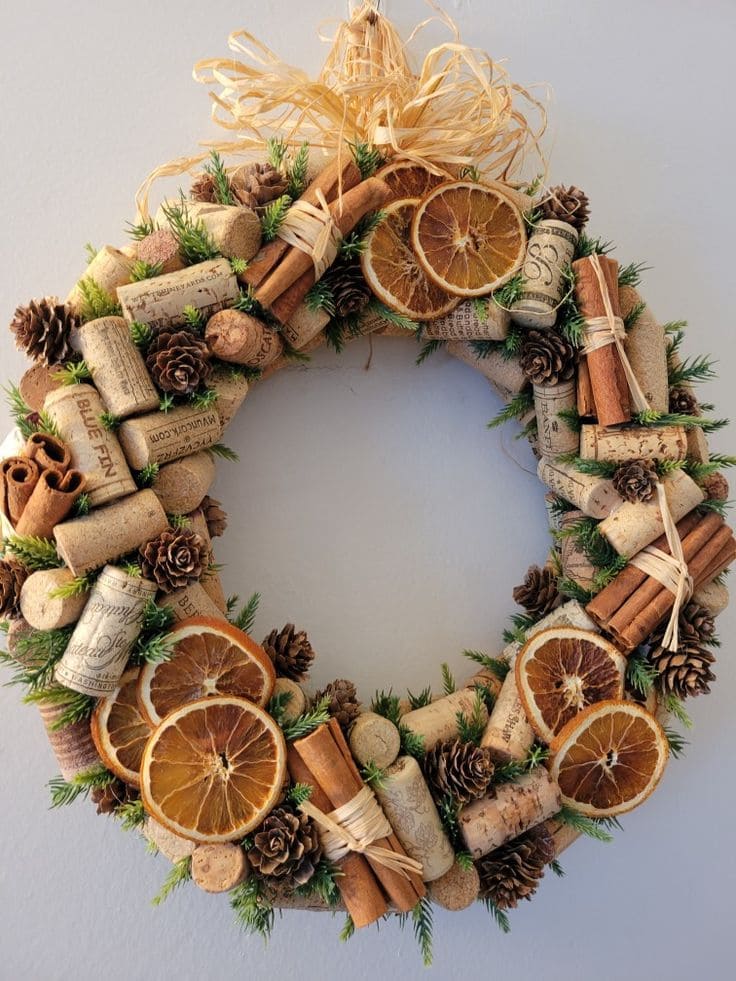 Charm Recycled Cork Christmas Wreath