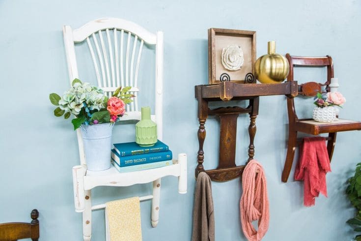 Charming Chair Shelves for Wall Decor