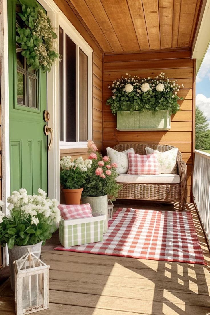 Charming Countryside Porch with Spring Flair