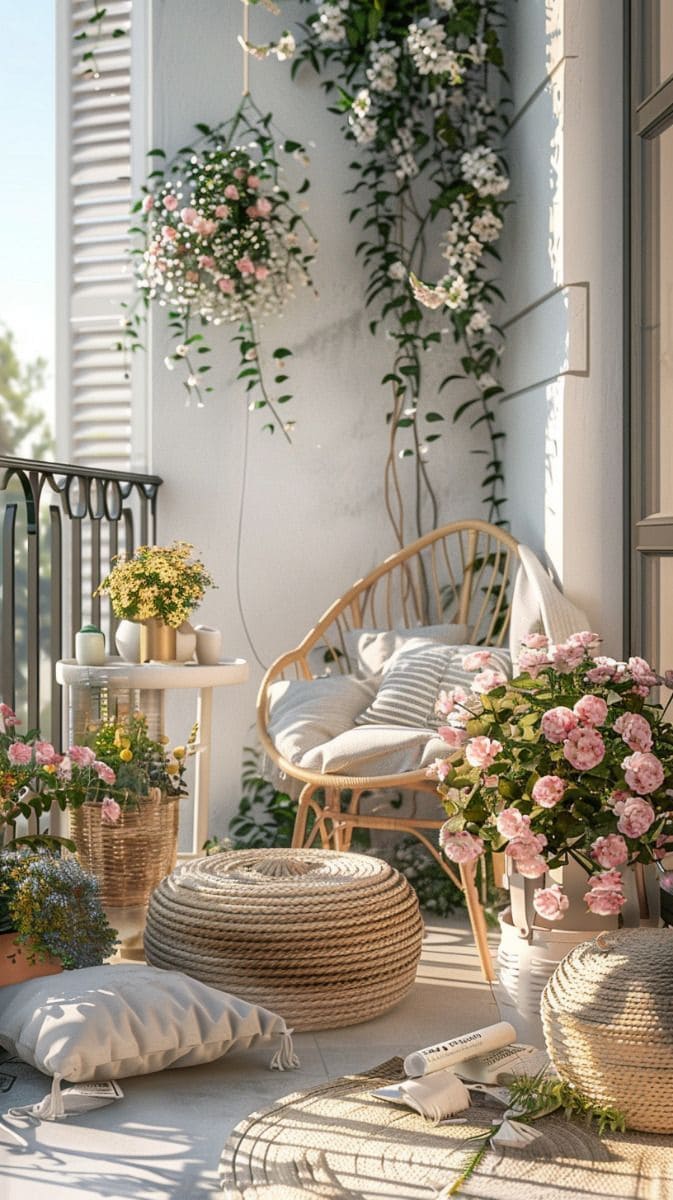 Charming Floral Haven for Cozy Balconies