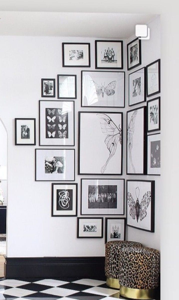 Chic Black and White Wall Corner Art