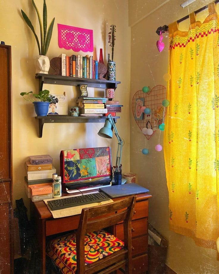 Colorful Boho Workspace Corner Inspiration