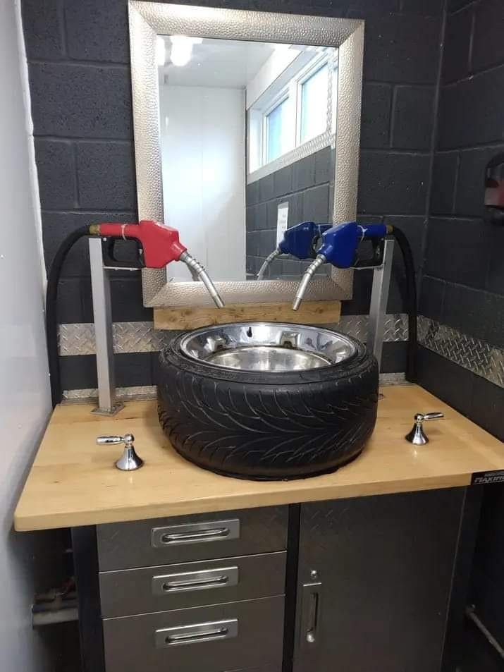 Creative Tire Sink for Bold Spaces