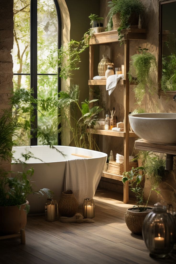 Earthy Spa Retreat with Greenery Bliss