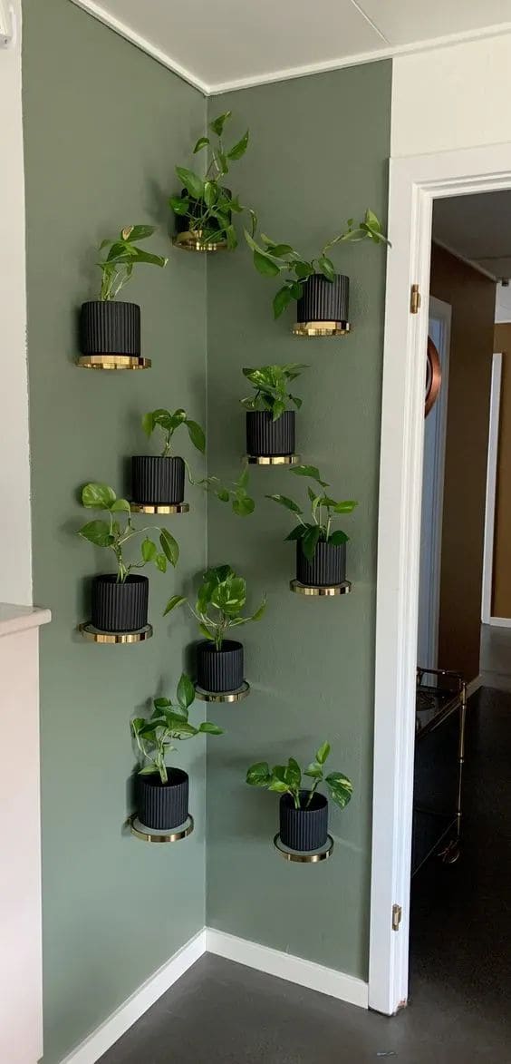 Elegant Greenery Wall Corner Decor