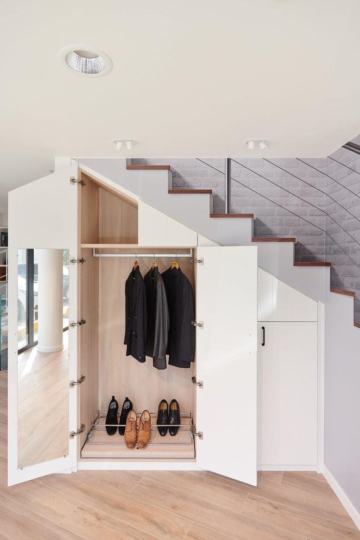 Elegant Under-Stair Closet for Smart Storage