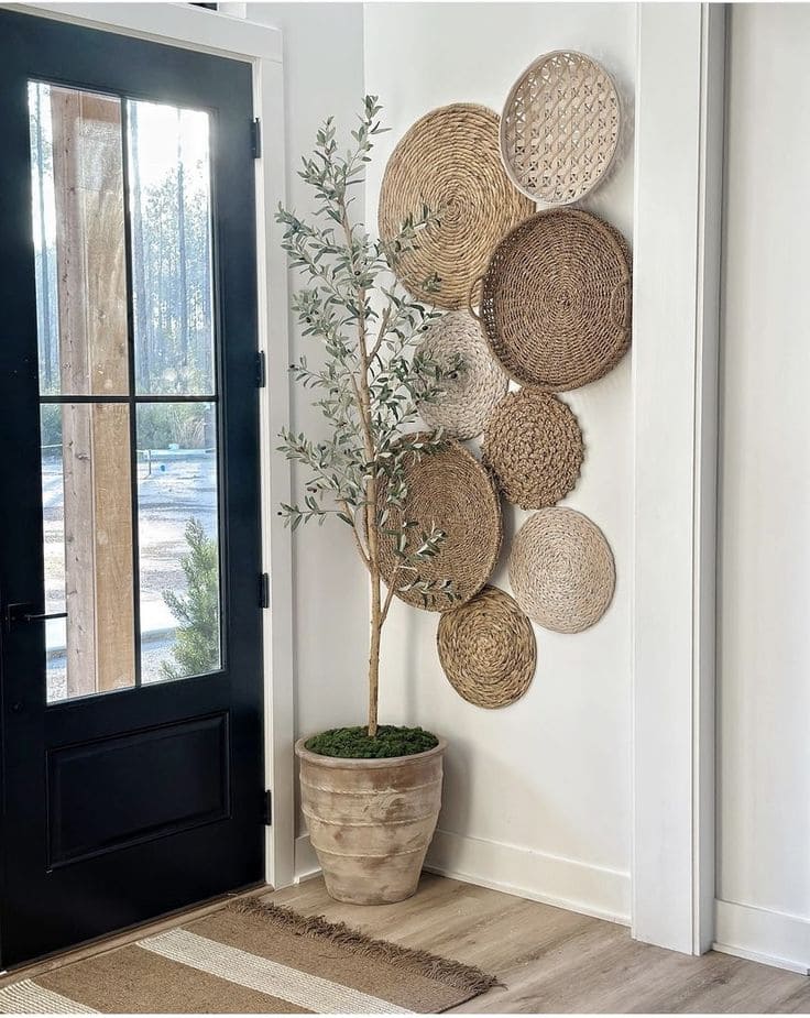 Entryway Corner with Floating Shelves