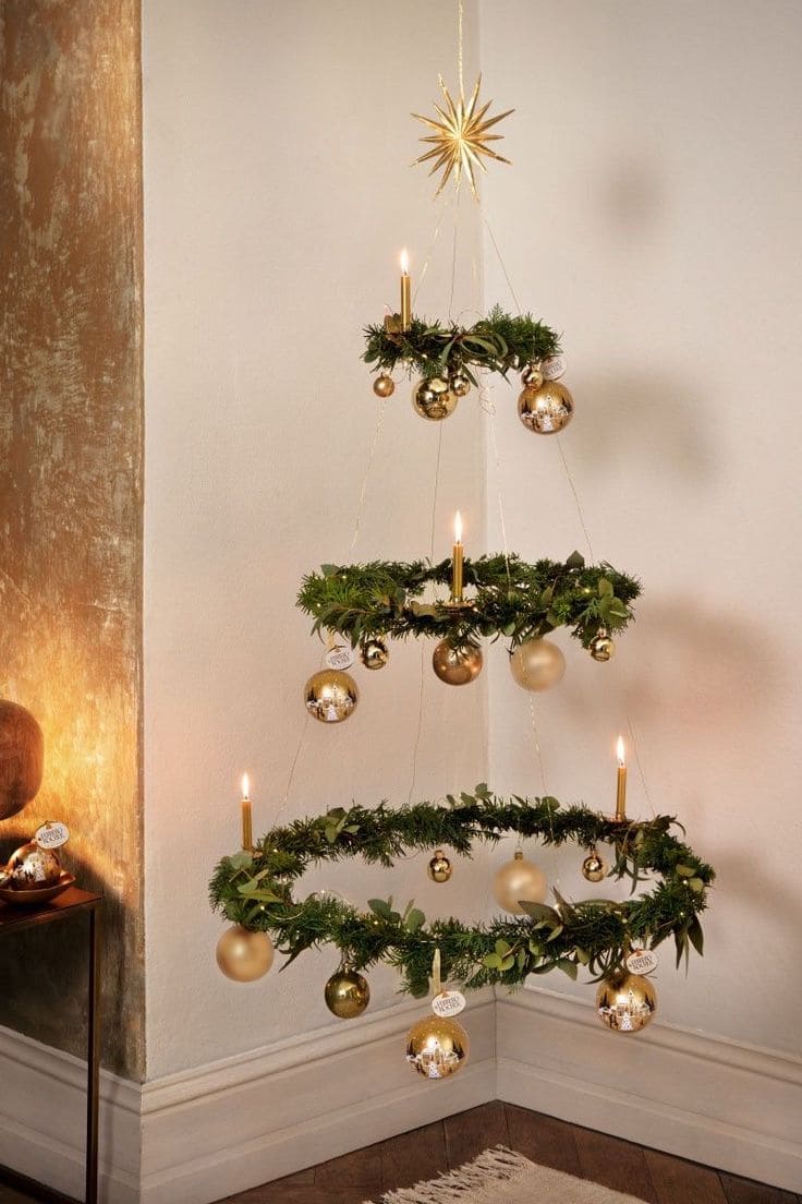 Floating Christmas Wreath Corner Decor