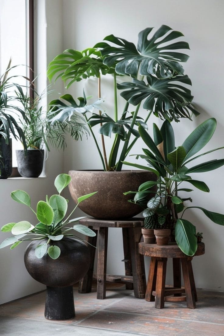 Lush Houseplant Corner Oasis Design