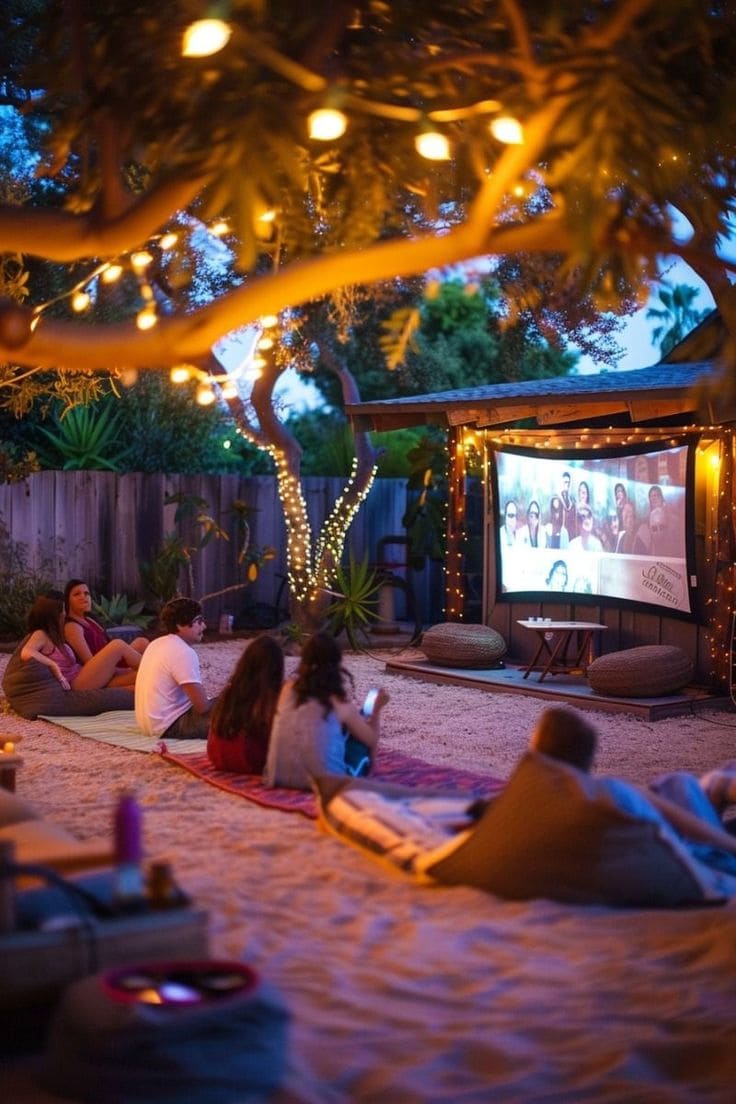 Magical Outdoor Movie Night Oasis