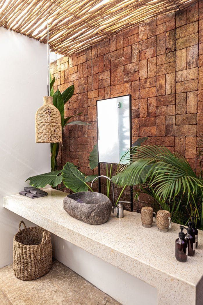 Natural Rustic Bathroom with Tropical Vibes