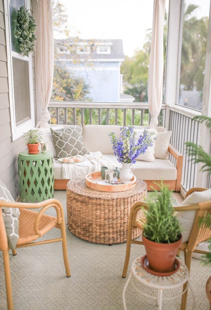 Neutral Porch with Spring Vibes