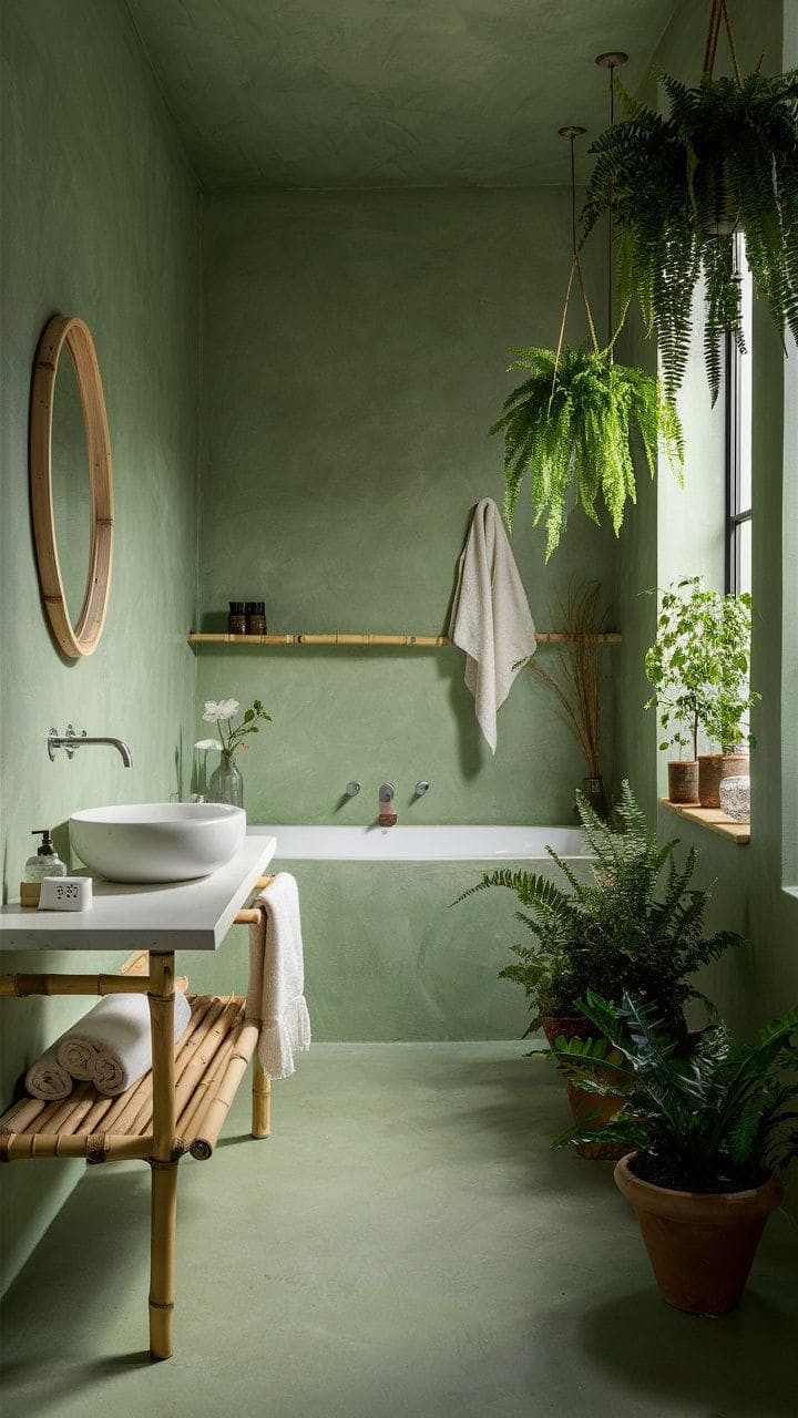 Refreshing Green Oasis Bathroom Retreat